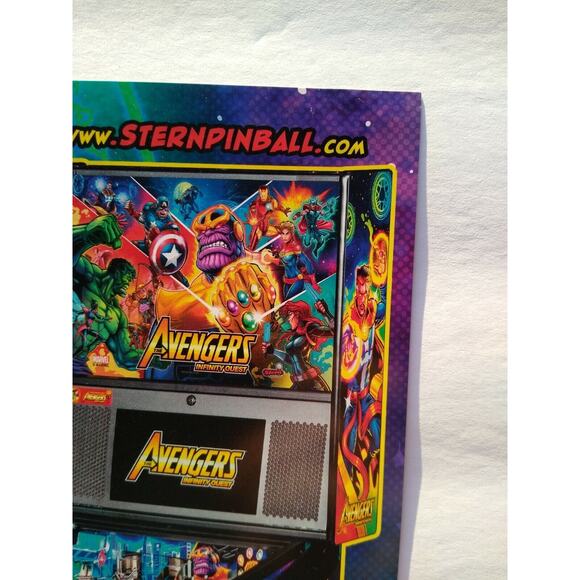 Avengers Infinity Quest Pinball Flyer Marvel Comic Incredible Hulk Art Print Pro - Picture 6 of 10